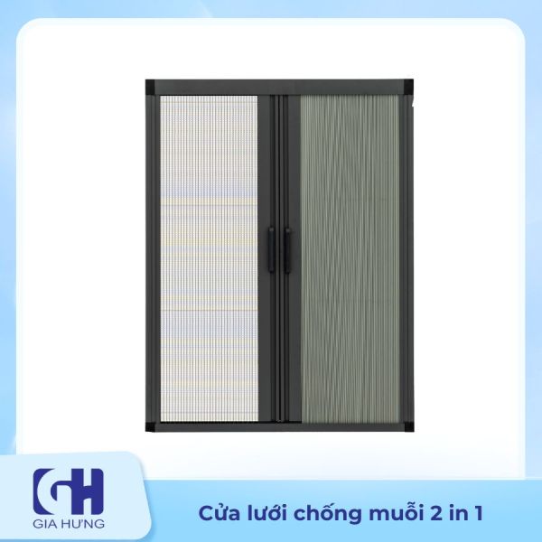 Cửa lưới chống muỗi kết hợp rèm tổ ong