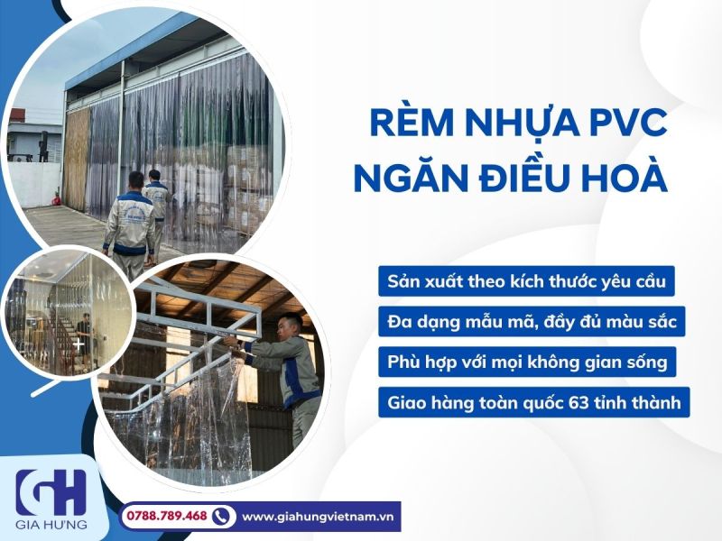 Rèm PVC Ngăn Điều Hòa Giá Rẻ Chất Lượng Cao Từ Thương Hiệu Gia Hưng