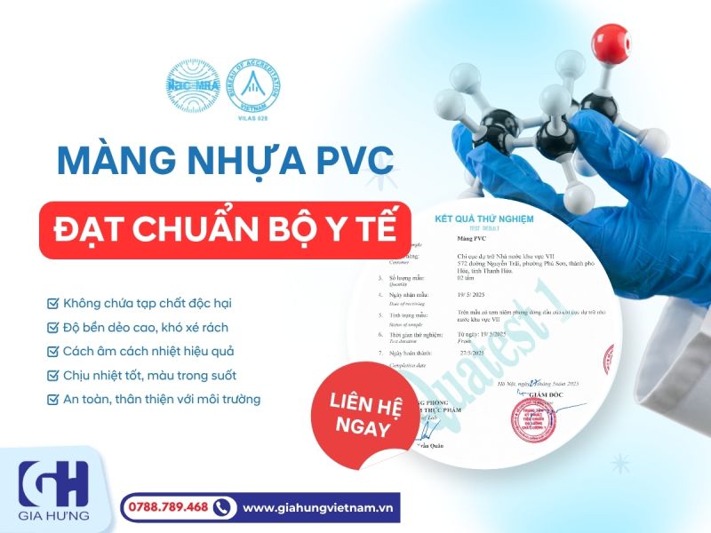 Màng nhựa PVC đạt quy chuẩn Bộ Y tế Việt Nam