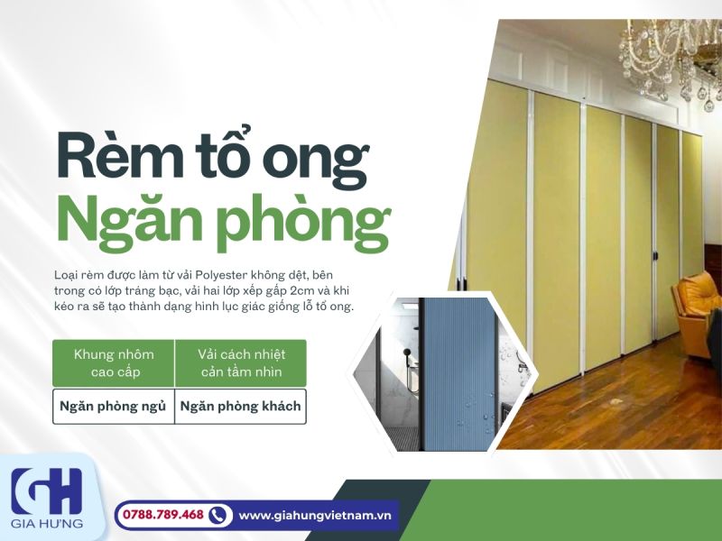 Tiện ích, sang trọng với rèm tổ ong ngăn phòng Gia Hưng