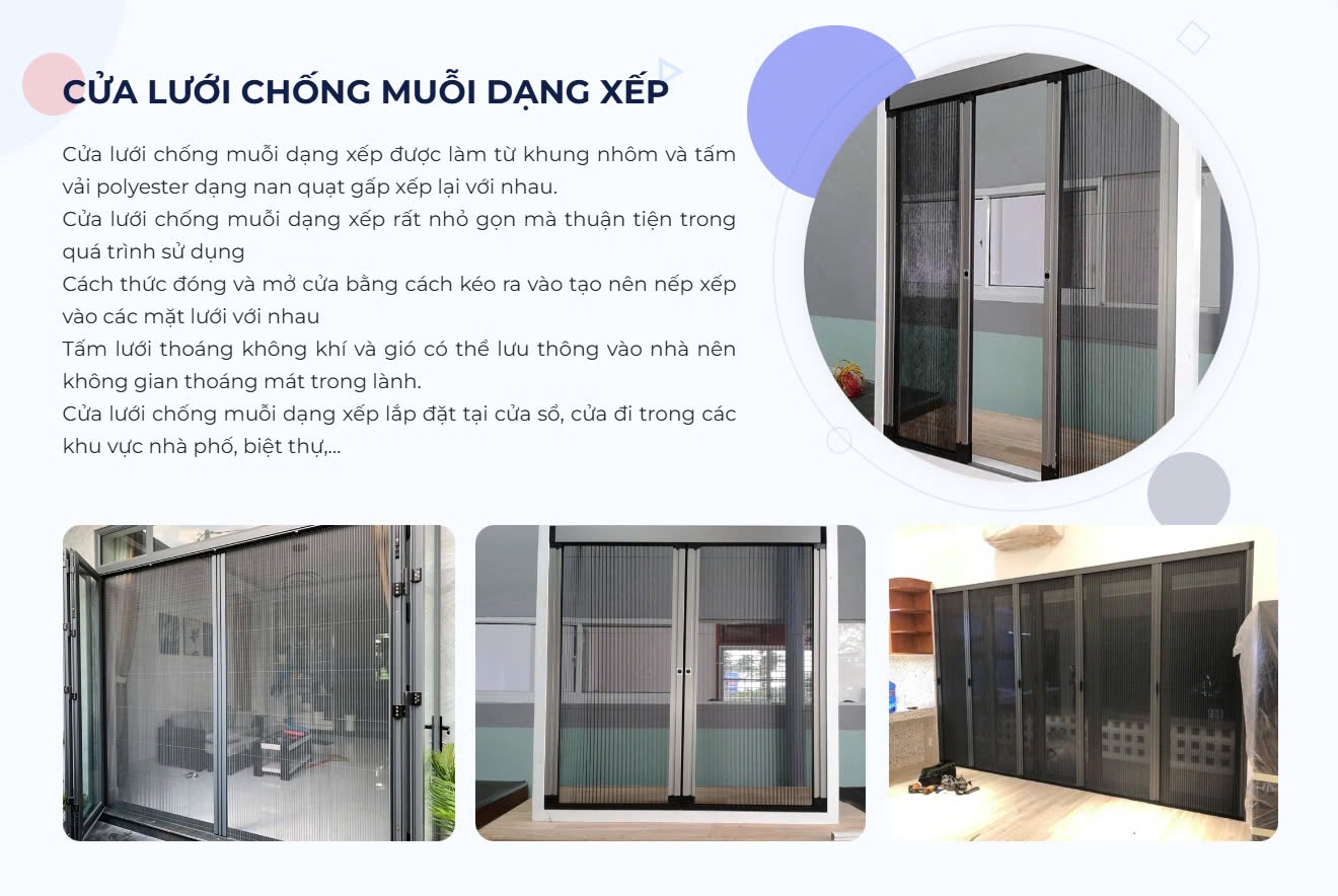 cửa lưới dạng xếp