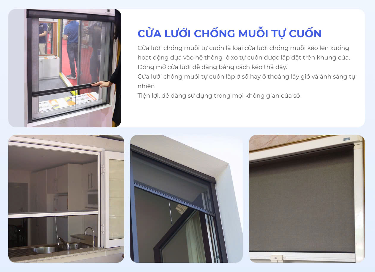 cửa lưới chống muỗi tự cuốn