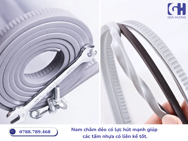 Nam châm dẻo có lực hút mạnh giúp rèm tự đóng kín