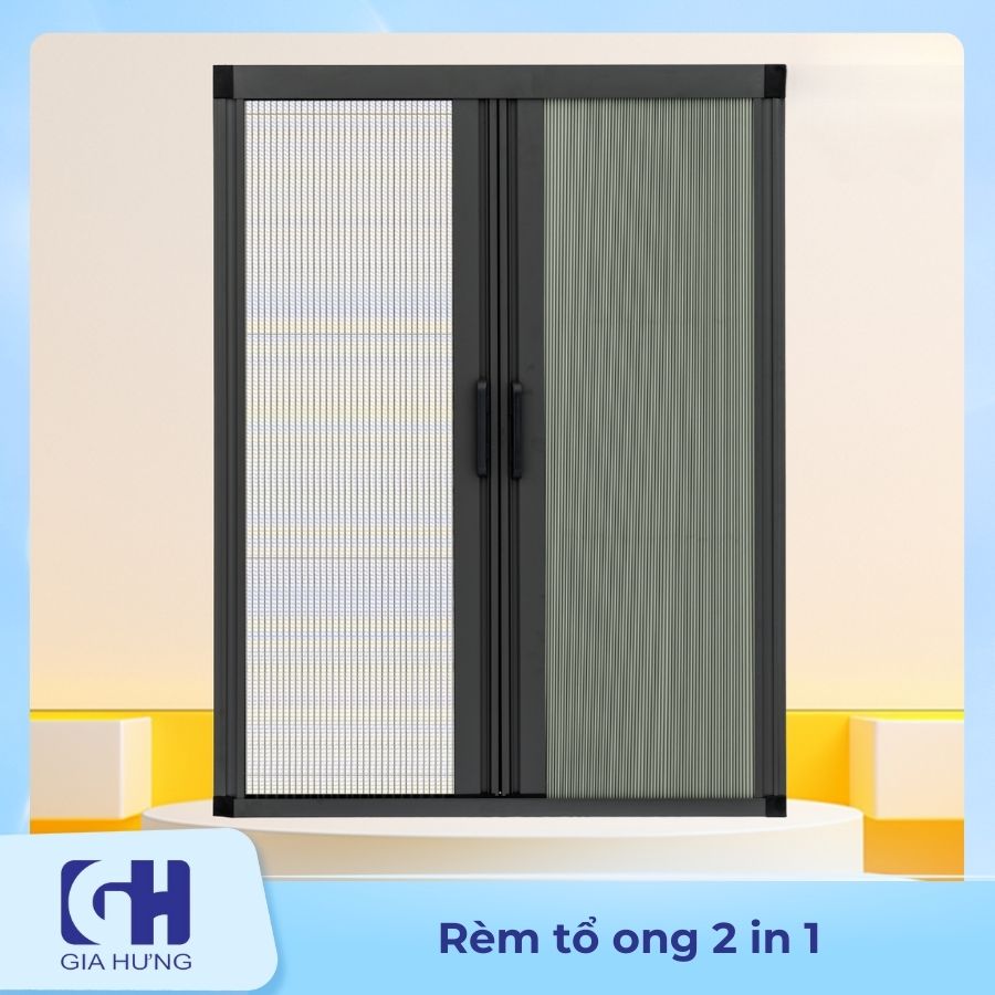 Rèm tổ ong kết hợp cửa lưới chống muỗi