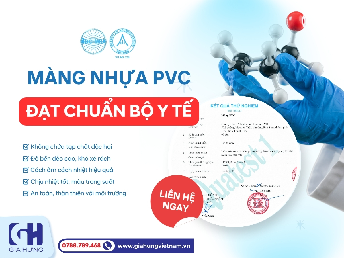 Màng nhựa PVC đạt quy chuẩn Bộ Y tế Việt Nam