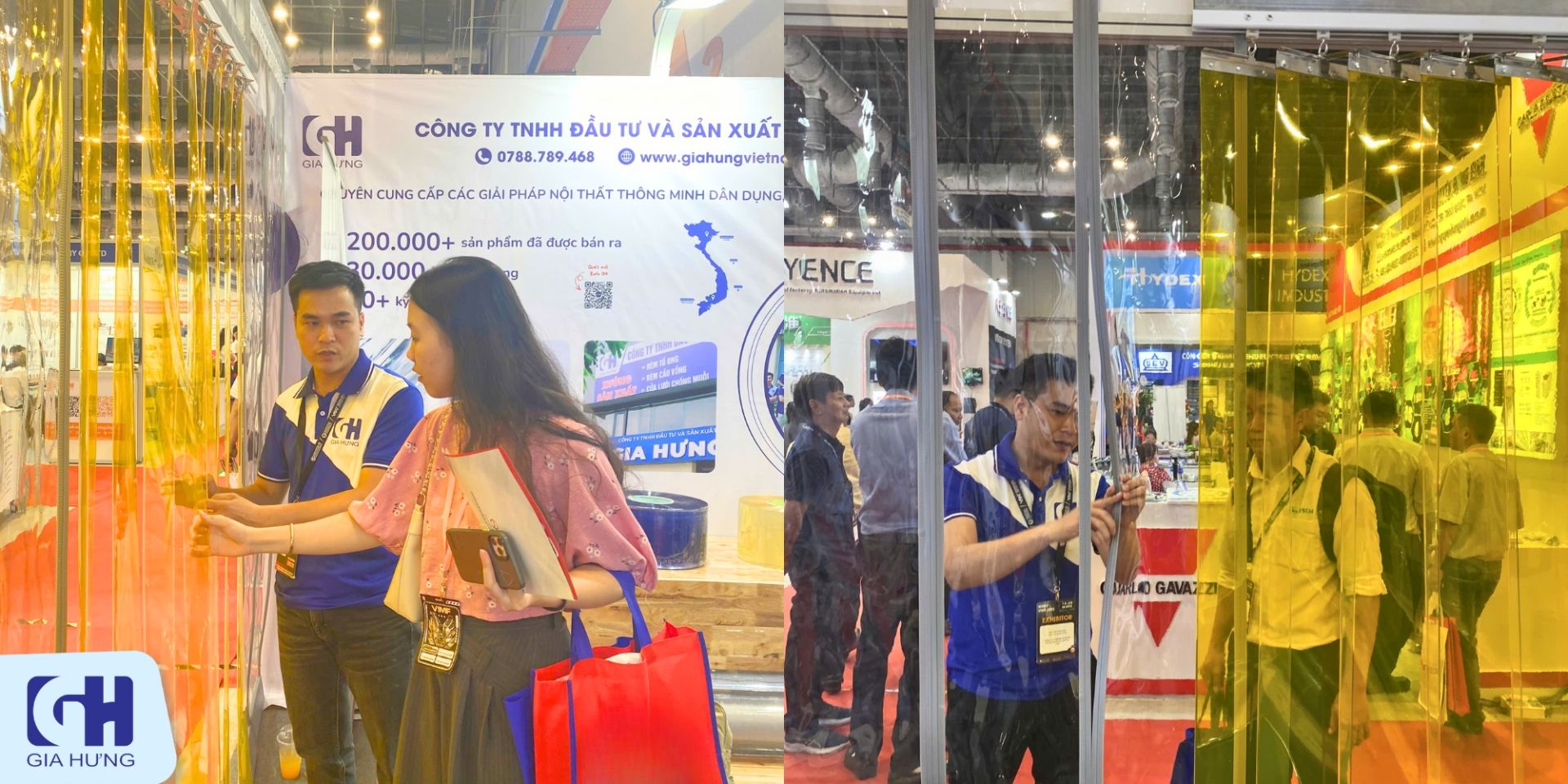 Chuyên gia tư vấn của Gia Hưng giải đáp thắc mắc của khách hàng về rèm nhựa ngăn lạnh