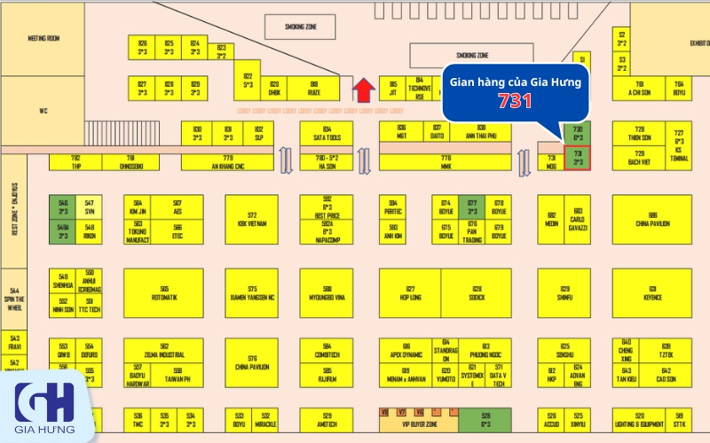 Vị trí gian hàng trưng bày sản phẩm của Gia Hưng tại VIMF Bình Dương 2025
