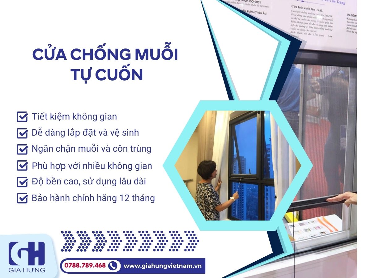 Những lợi ích quan trọng mà bạn chưa biết khi sử dụng cửa chống muỗi tự cuốn tại GIA HƯNG