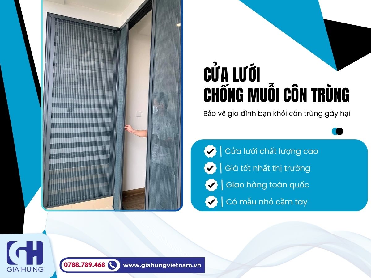 Cửa Lưới Chống Muỗi Côn Trùng Bảo Vệ Sức Khỏe, Dễ Lắp, Dễ Sử Dụng