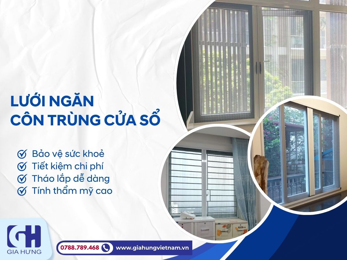 Thiết Kế Lưới Ngăn Côn Trùng Cửa Sổ Tiết Kiệm Không Gian, Tăng Tính Thẩm Mỹ