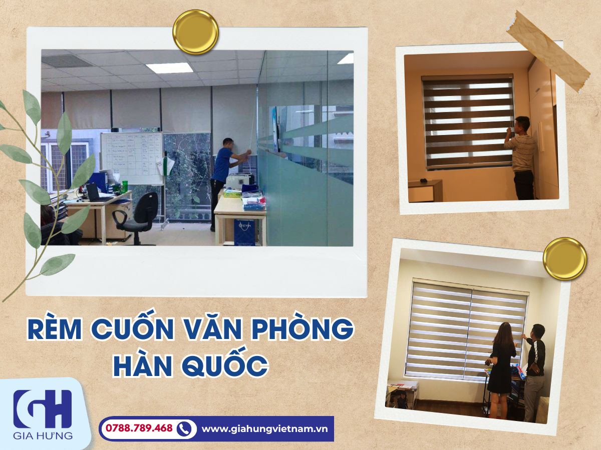 Rèm cuốn văn phòng Hàn Quốc, tổng hợp mẫu mới nhất 2024