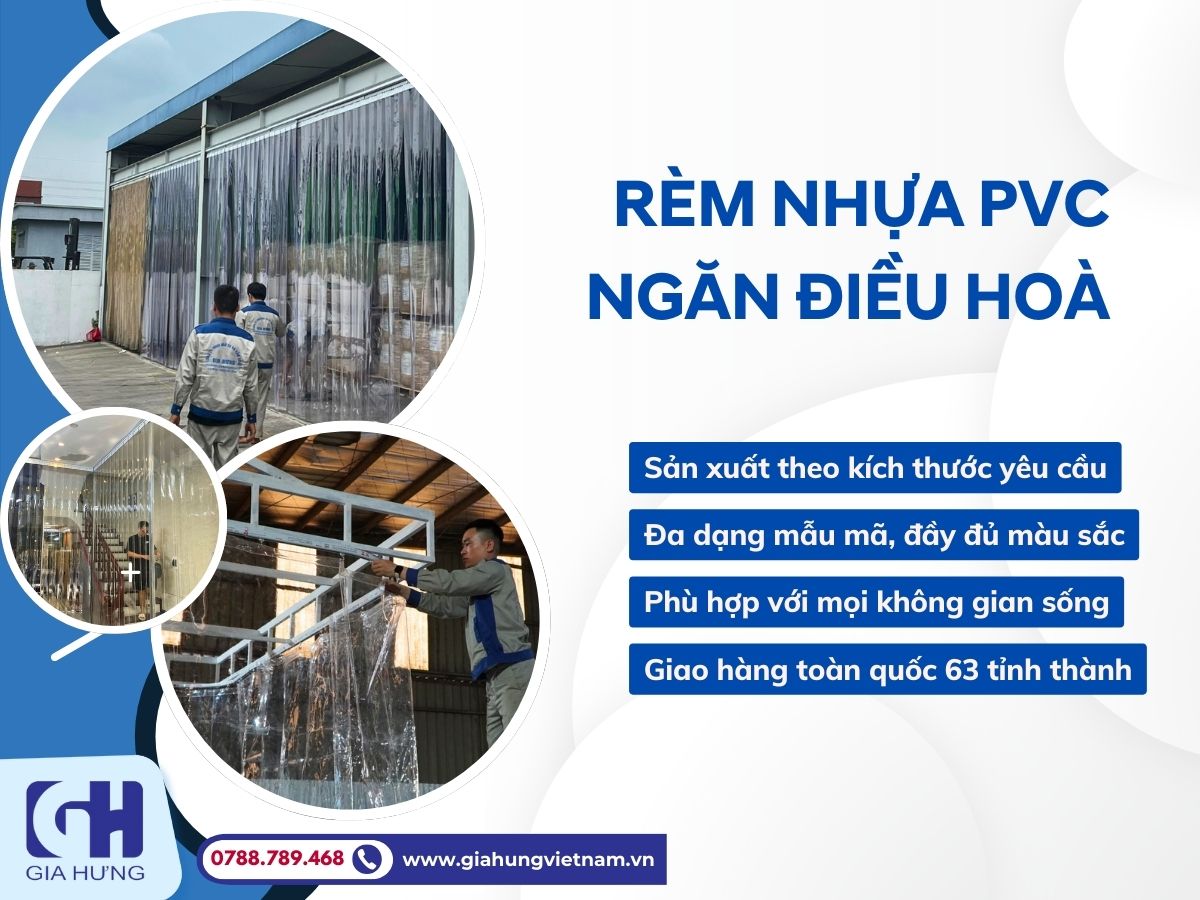 Rèm PVC Ngăn Điều Hòa Giá Rẻ Chất Lượng Cao Từ Thương Hiệu Gia Hưng