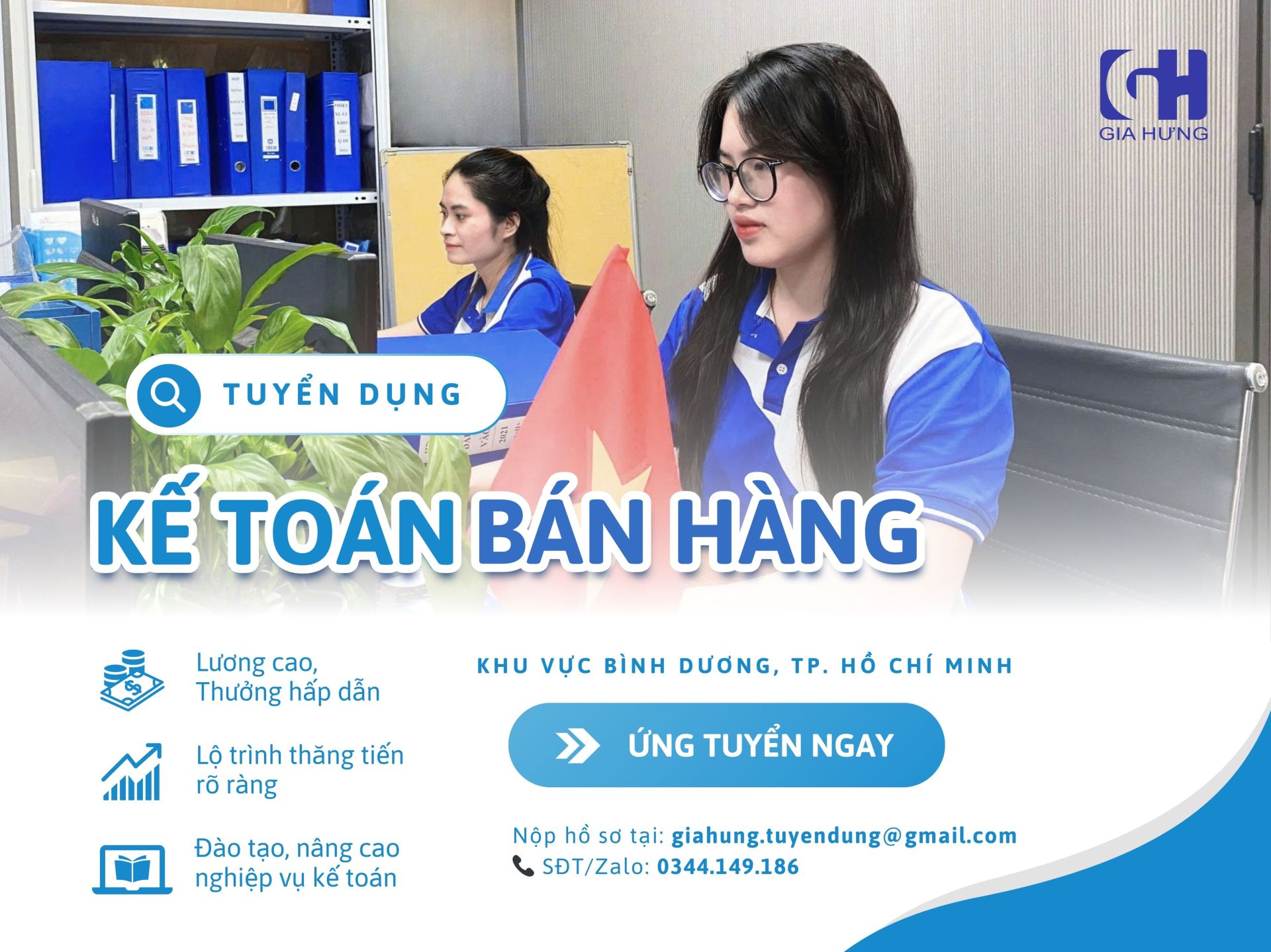 Gia Hưng - Tuyển dụng Kế Toán Bán Hàng Chi Nhánh Miền Nam